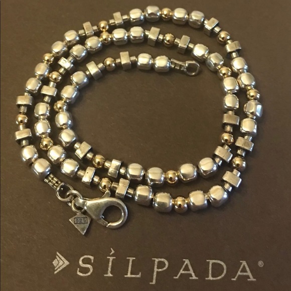 Silpada RARE Sterling Silver & 14k Gold Filled Nugget Necklace - Picture 5 of 16